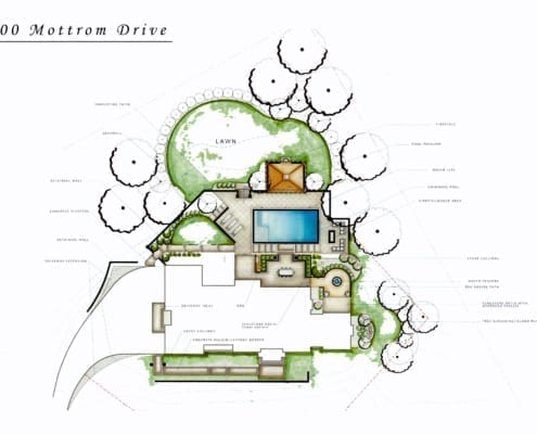 Mottrom Drive - Illustrative Landscape Plan - McLean, Virginia Custom Home Builder
